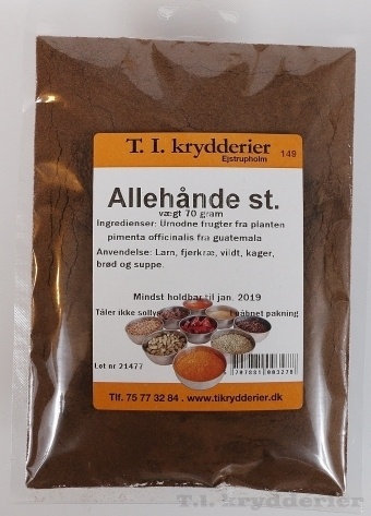 Stødt allehånde 70 g Diverse krydderier Madkurven.dk