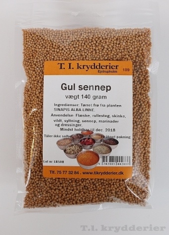 Gul sennep hel 140 g Diverse krydderier Madkurven.dk