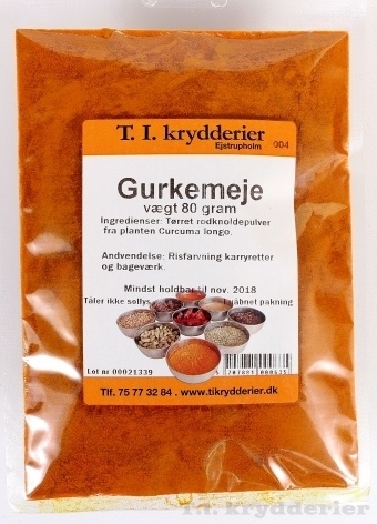 Gurkemeje 70 g Diverse krydderier Madkurven.dk
