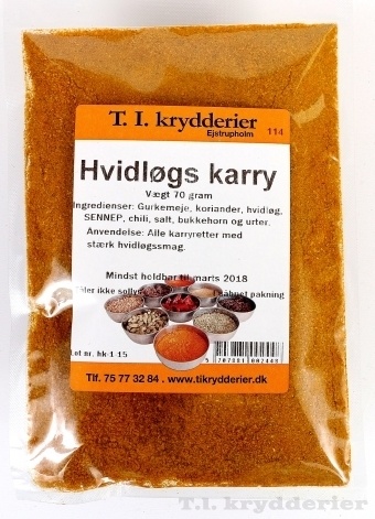 Hvidløgskarry 70 g Karry Madkurven.dk