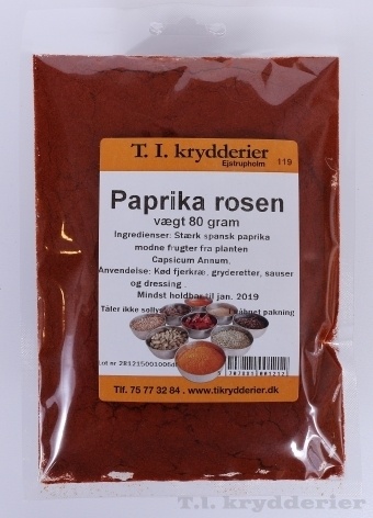 Paprika rosen 80 g Paprika og chili Madkurven.dk
