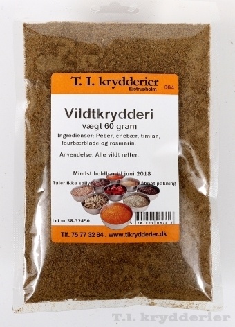 Vildt krydderi 70 g Krydderiblandinger Madkurven.dk